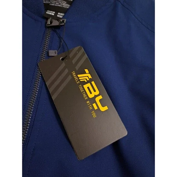 TBY Outdoor Basic Jacket Zip Coat Men's Large Blue Travels Together With You TRR - Picture 2 of 11